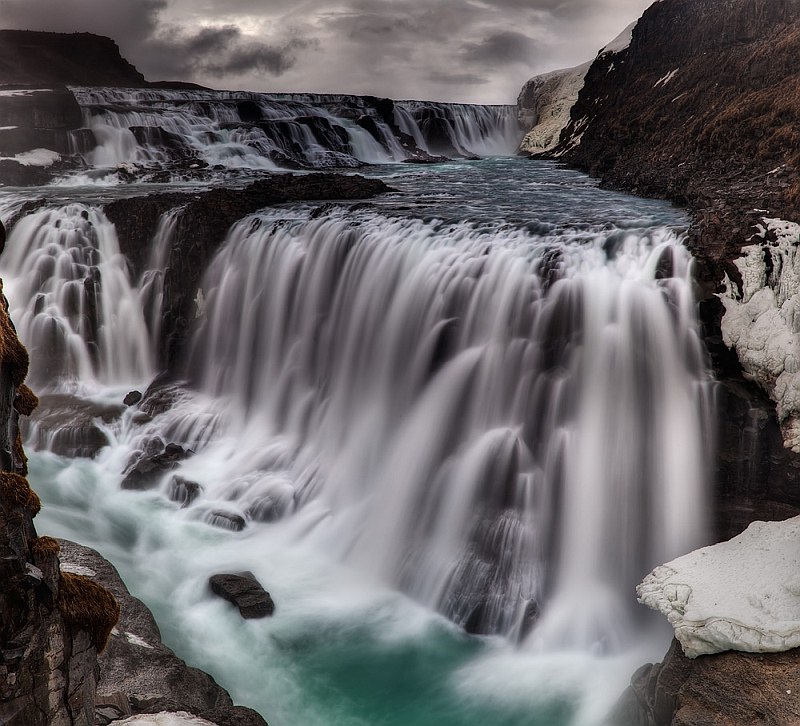 Gullfoss Waterfall in Winter