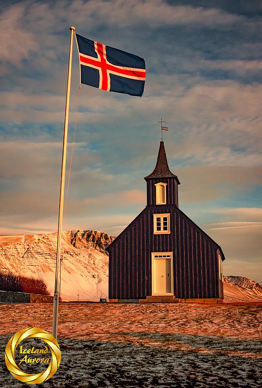 Brautaholtskirkja Icelandic Flag