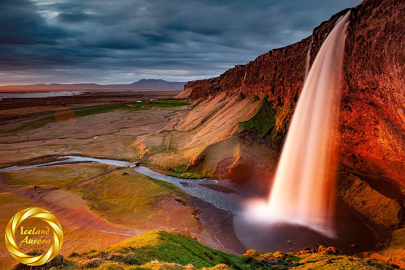Waterfall on the south coast of Iceland