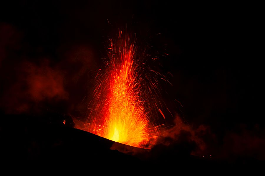 Crater eruption