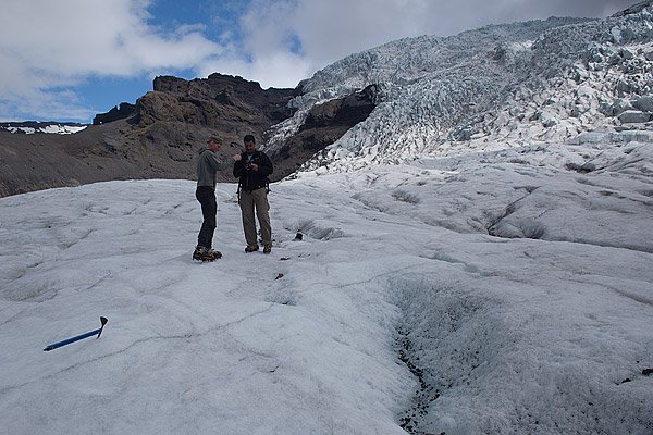 Hiking on a glacier