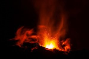 Crater eruption